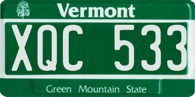 VT license plate XQC533