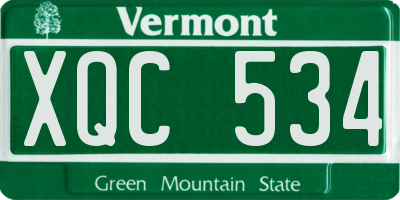 VT license plate XQC534