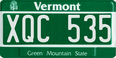 VT license plate XQC535