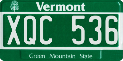 VT license plate XQC536