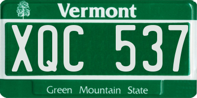 VT license plate XQC537
