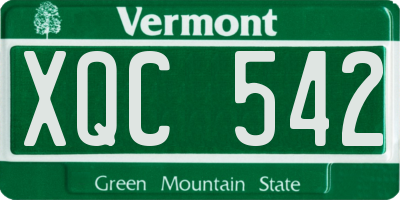 VT license plate XQC542