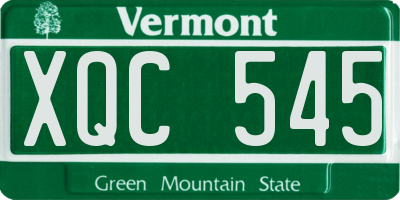 VT license plate XQC545