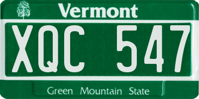 VT license plate XQC547