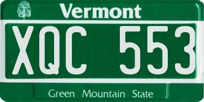 VT license plate XQC553