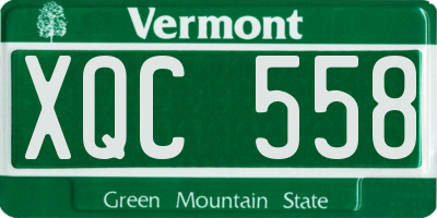 VT license plate XQC558