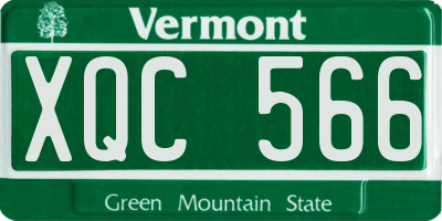 VT license plate XQC566