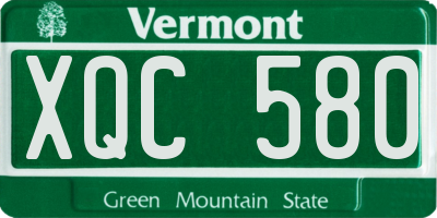VT license plate XQC580
