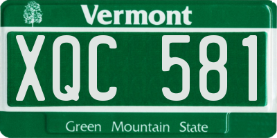 VT license plate XQC581