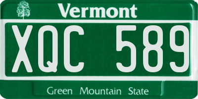 VT license plate XQC589
