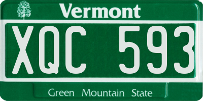 VT license plate XQC593