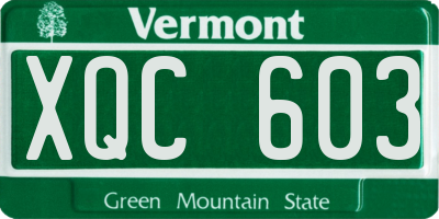 VT license plate XQC603