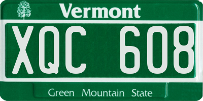 VT license plate XQC608