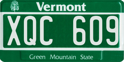 VT license plate XQC609