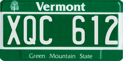 VT license plate XQC612