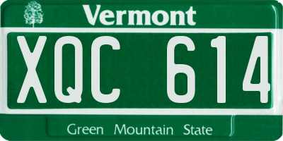 VT license plate XQC614