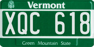 VT license plate XQC618