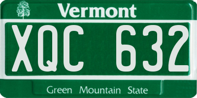 VT license plate XQC632