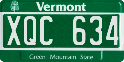 VT license plate XQC634