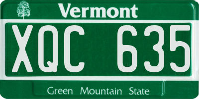 VT license plate XQC635