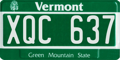 VT license plate XQC637