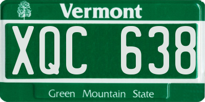 VT license plate XQC638