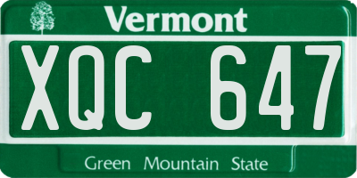 VT license plate XQC647