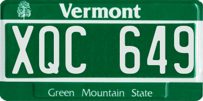 VT license plate XQC649