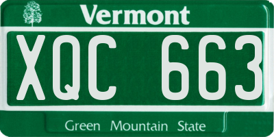 VT license plate XQC663