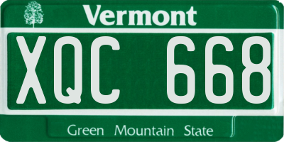 VT license plate XQC668