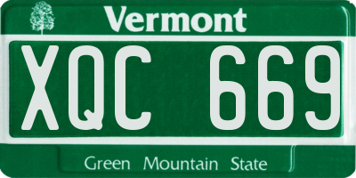 VT license plate XQC669