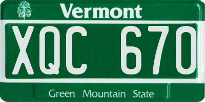 VT license plate XQC670