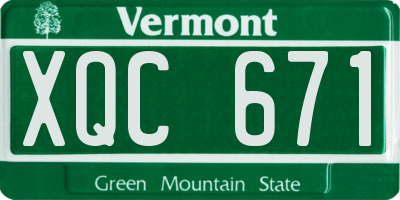 VT license plate XQC671