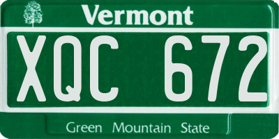 VT license plate XQC672