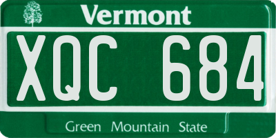 VT license plate XQC684