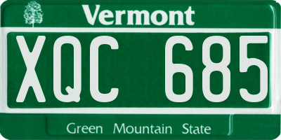 VT license plate XQC685