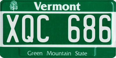 VT license plate XQC686
