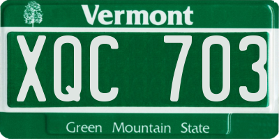 VT license plate XQC703