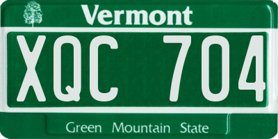 VT license plate XQC704