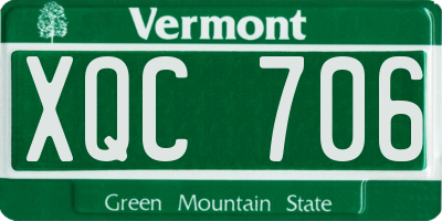 VT license plate XQC706