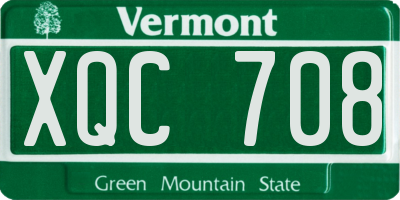 VT license plate XQC708