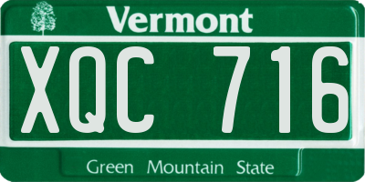 VT license plate XQC716