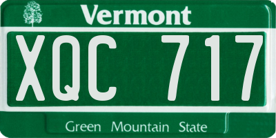 VT license plate XQC717