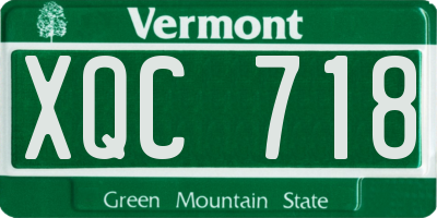 VT license plate XQC718