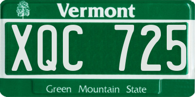 VT license plate XQC725