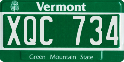 VT license plate XQC734
