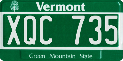 VT license plate XQC735