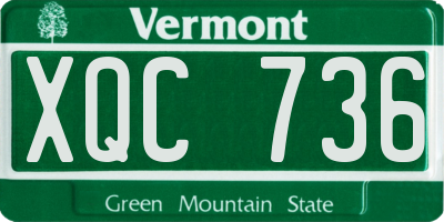 VT license plate XQC736