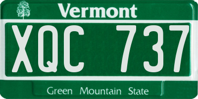 VT license plate XQC737
