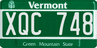 VT license plate XQC748